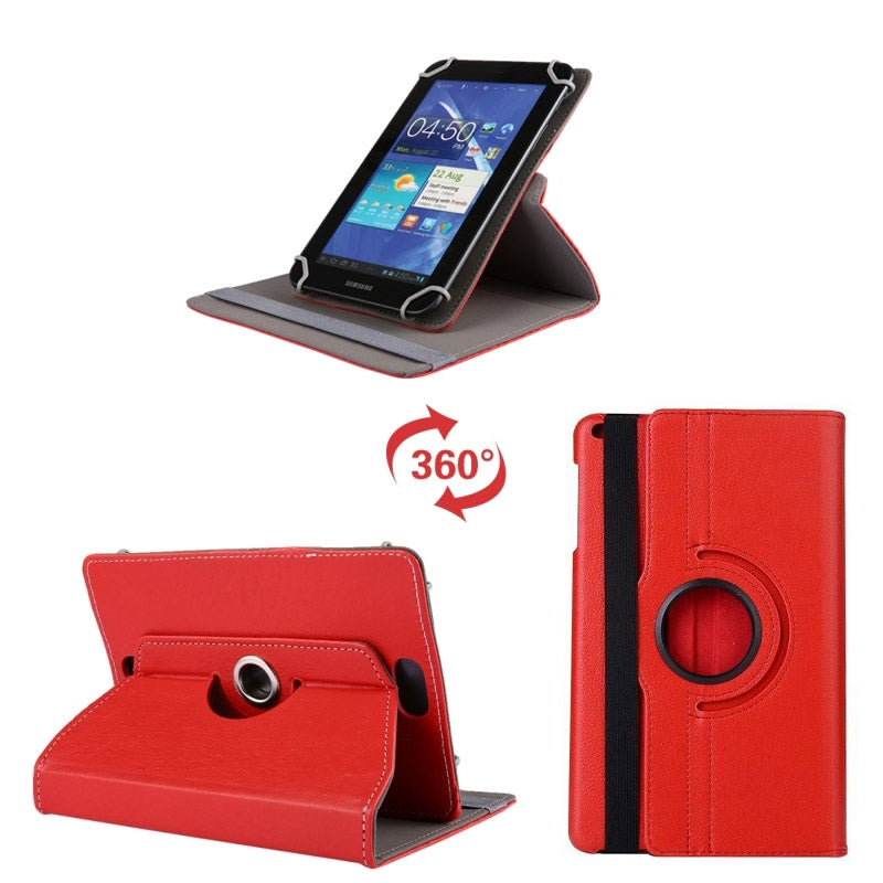 Universal 7-8'' 360 Rotaion Wallet Case Red-www.firsthelptech.ie