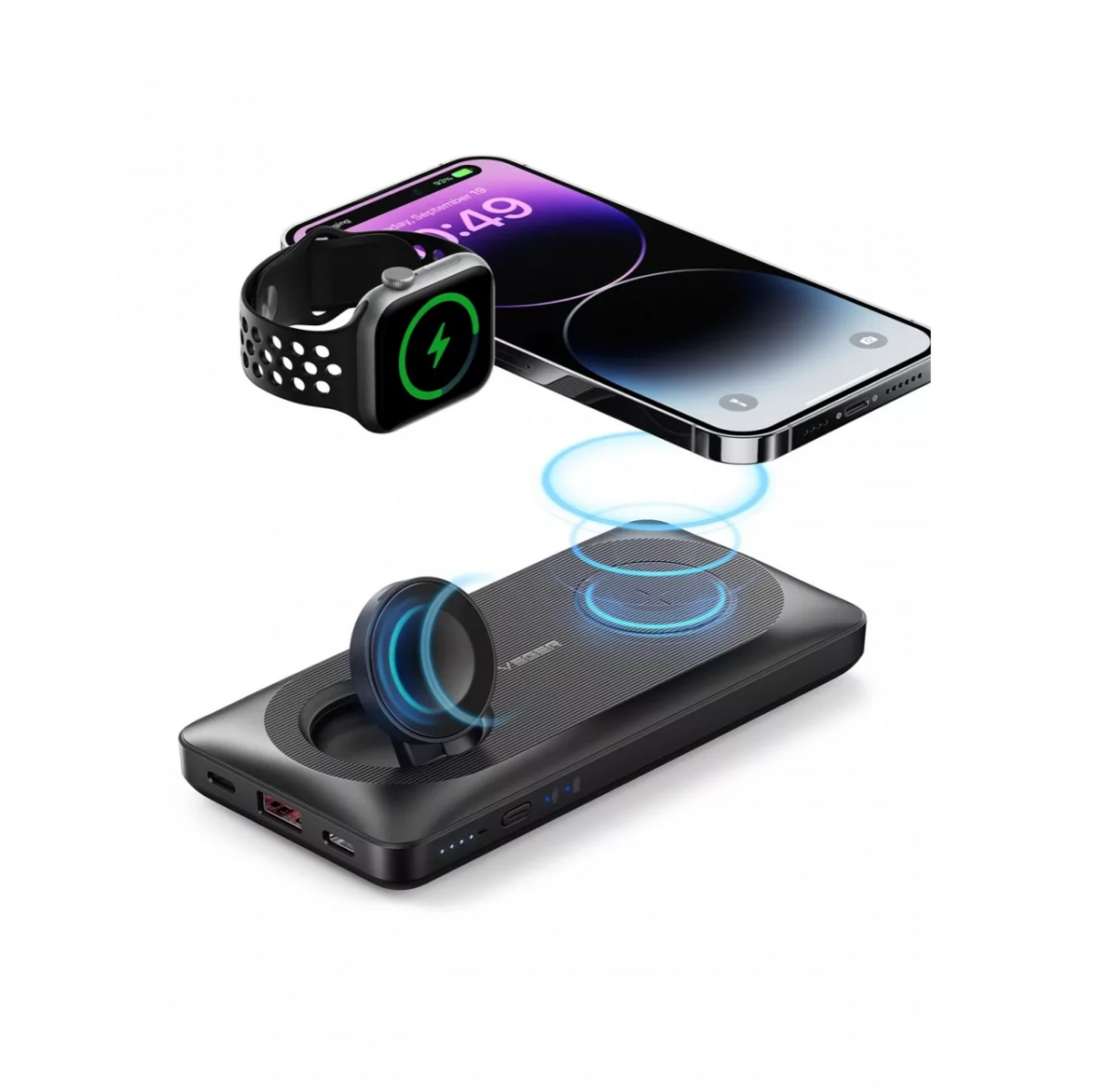 Veger MagMulti W1156 PD QC3.0 3A 22,5W 10000mAh Power Bank With Wireless Charging Black