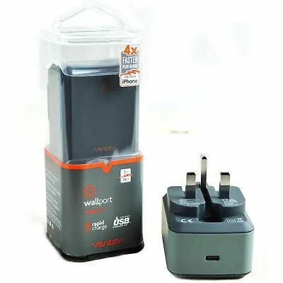 Ventev Wallport PD1180 Type-C 18W Static Converters Travel Adapter Black