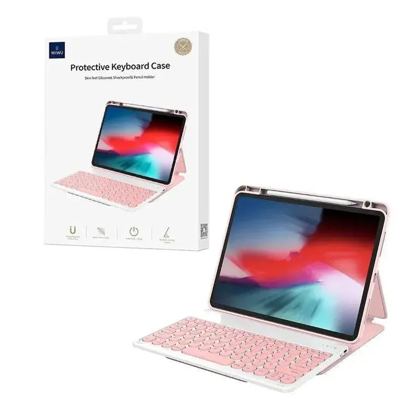 WiWU Universal iPad 10.9"- 11" 24 / 25 / Air Bluetooth Keyboard Case Pink