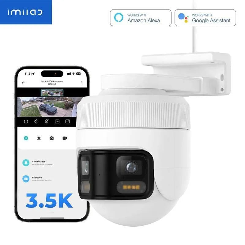 Xiaomi Imilab EC6 Panorama Dual Out-Door WiFi Plug-In Camera 3.5K White