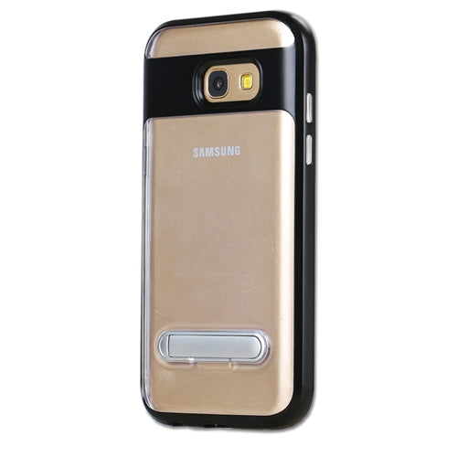 For Samsung Galaxy A3 2017 A320F Transparent TPU Case With Stander Black-www.firsthelptech.ie