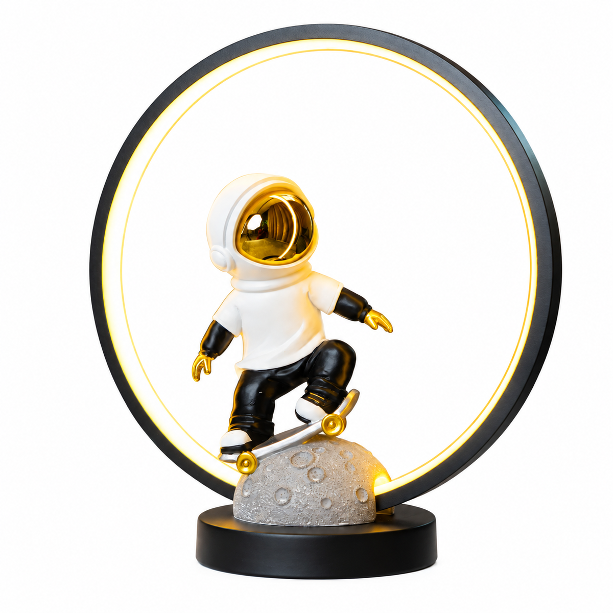 Astronaut Bedside Ring Lights - Skate White