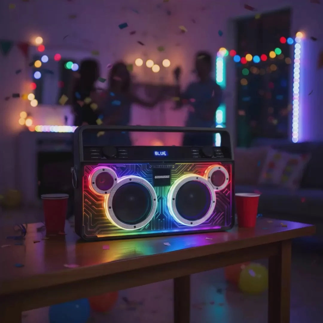 Sonic Bluetooth Boombox Party Speaker Black