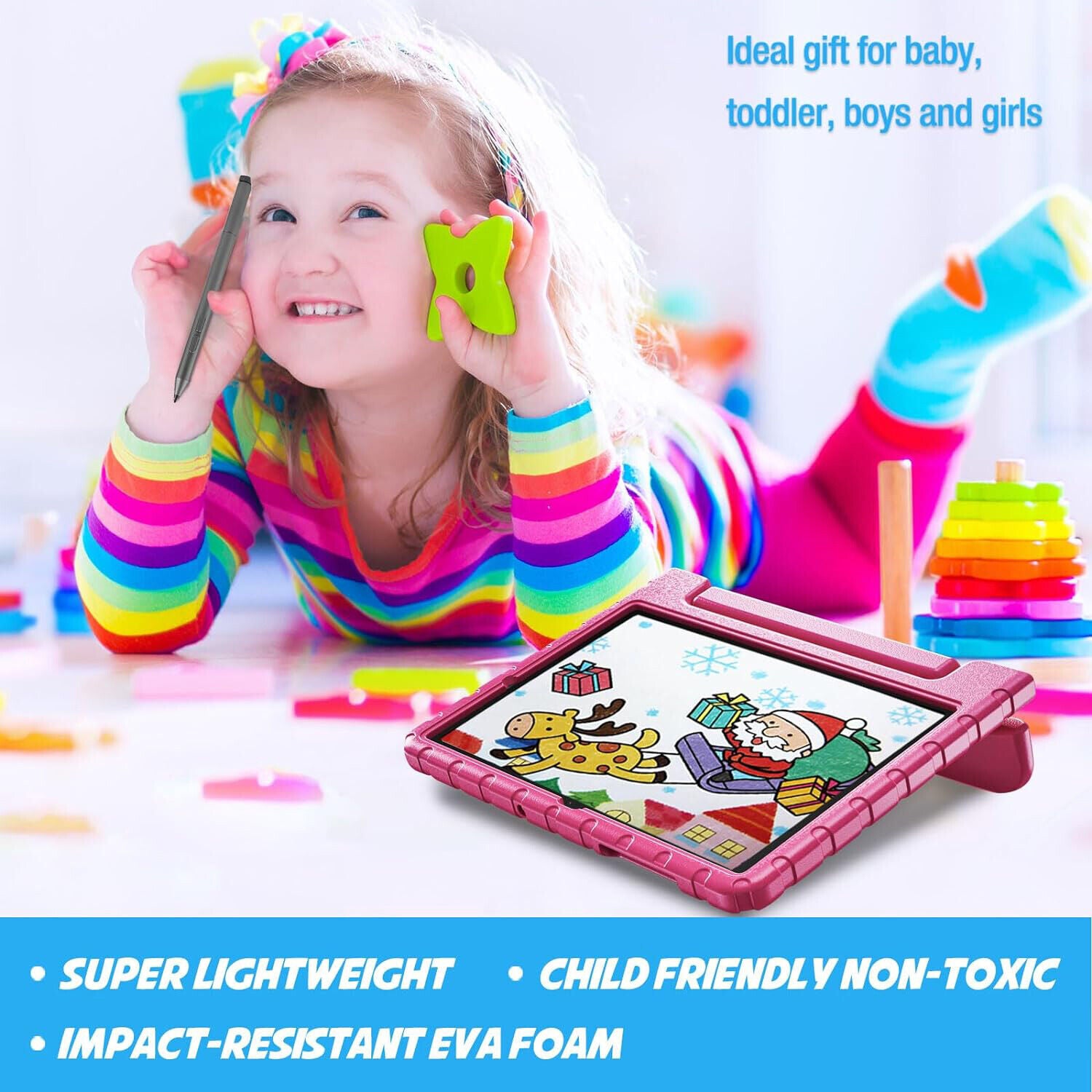 For Samsung Galaxy Tab A9 Plus X210 Kids Case Shockproof Cover With Stand - Pink-www.firsthelptech.ie