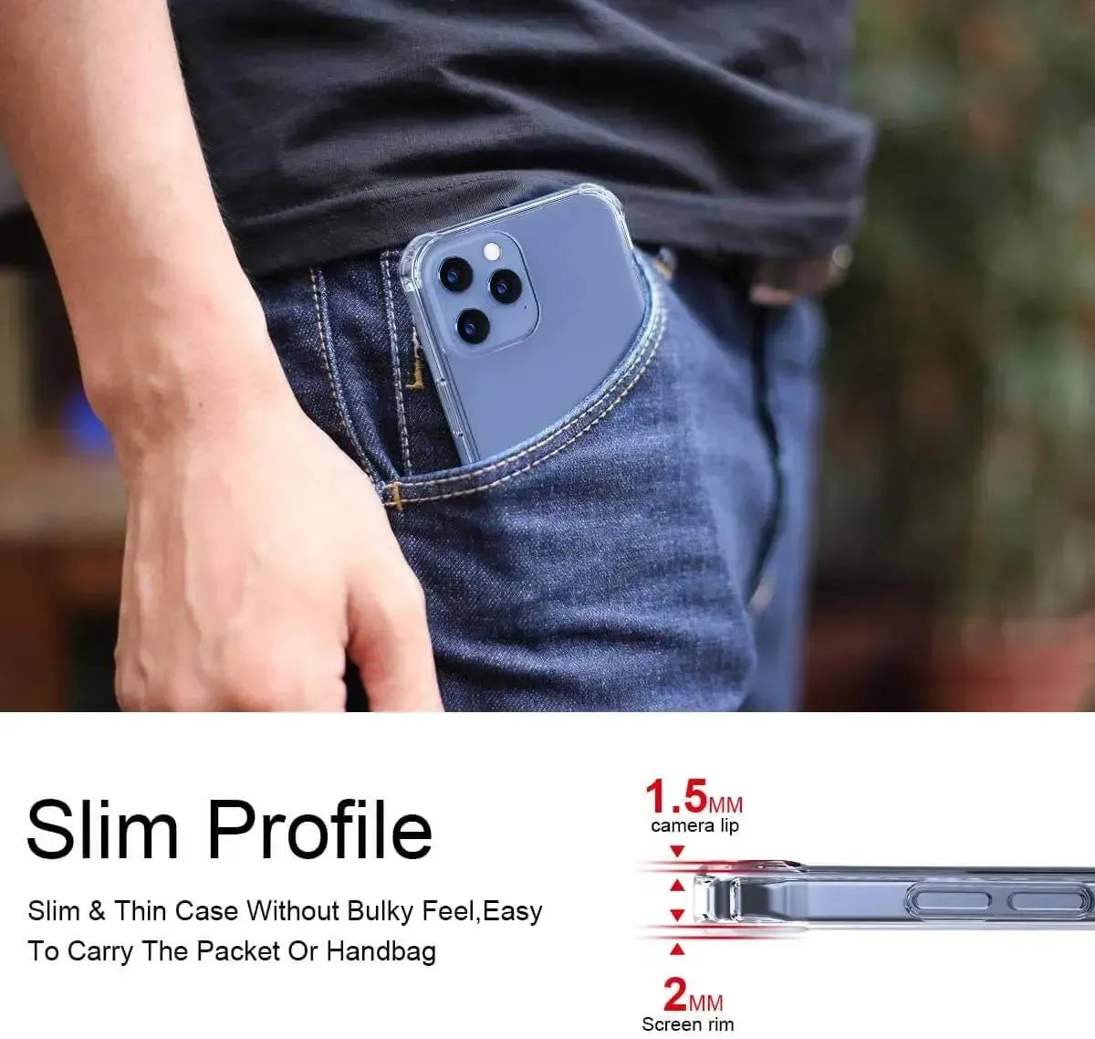 Clear Soft TPU Cover For Apple iPhone 12 Pro Max ShockProof Case