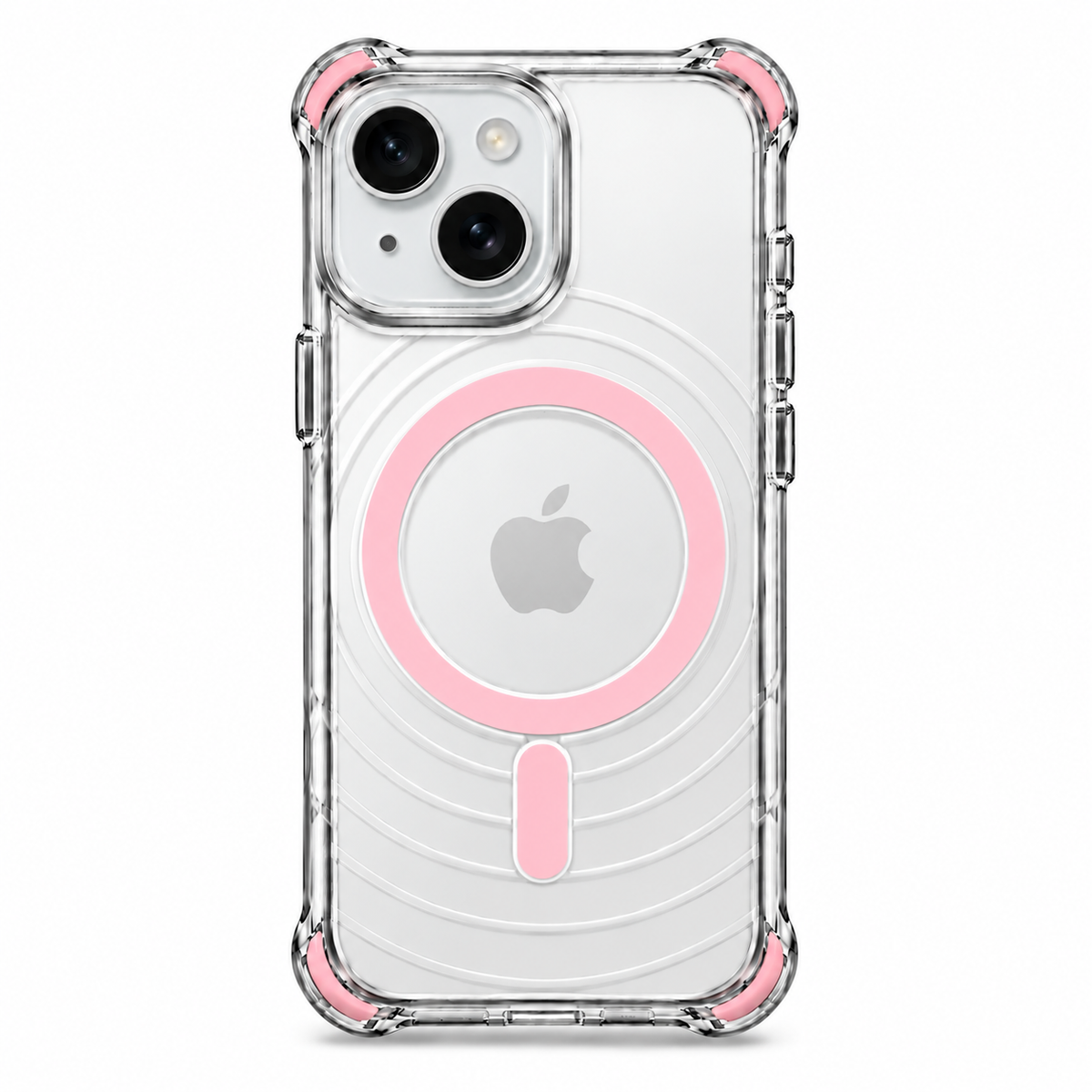 For Apple iPhone 13 / 14 Wave Series Clear Magsafe Pink
