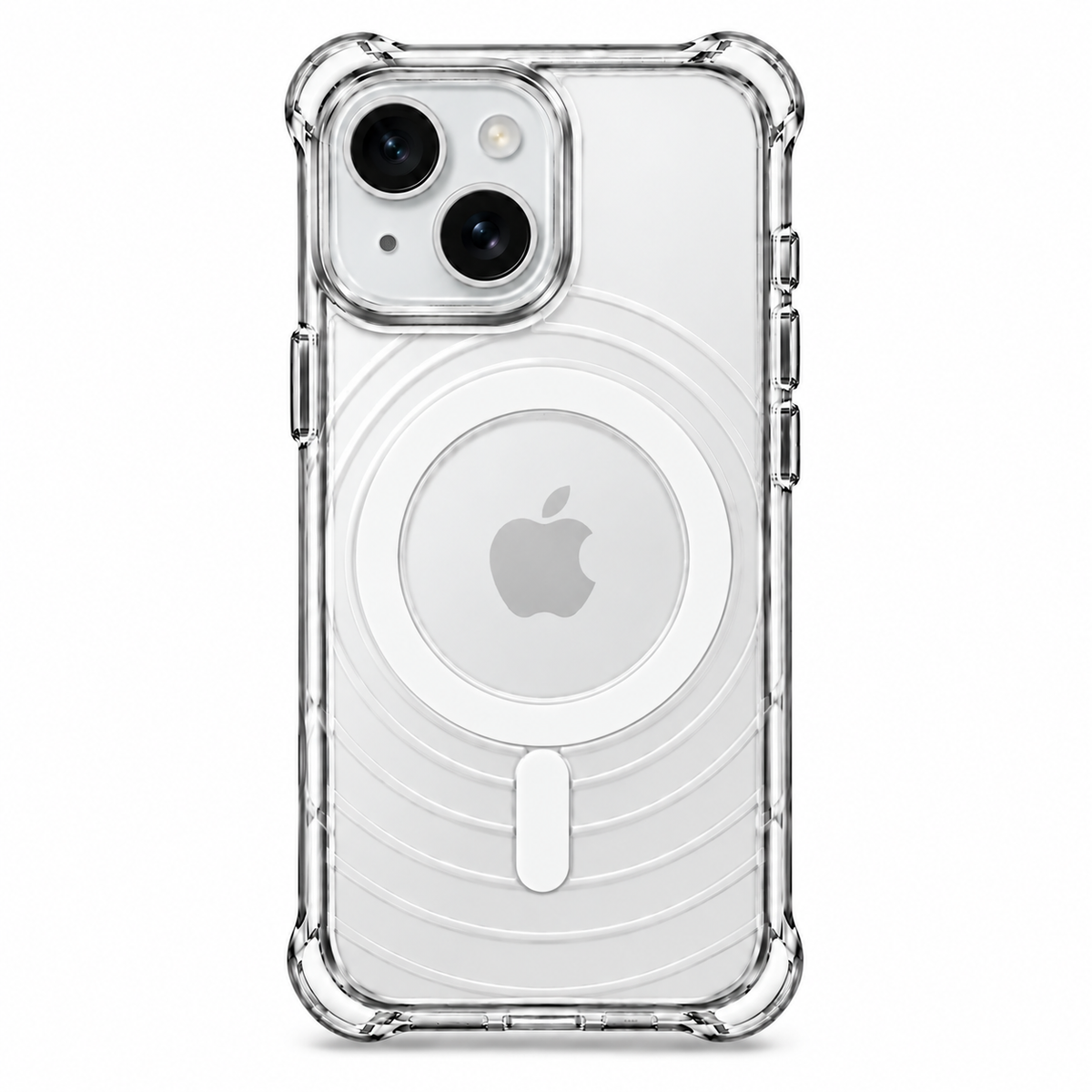 For Apple iPhone 15 Wave Series Clear Magsafe White