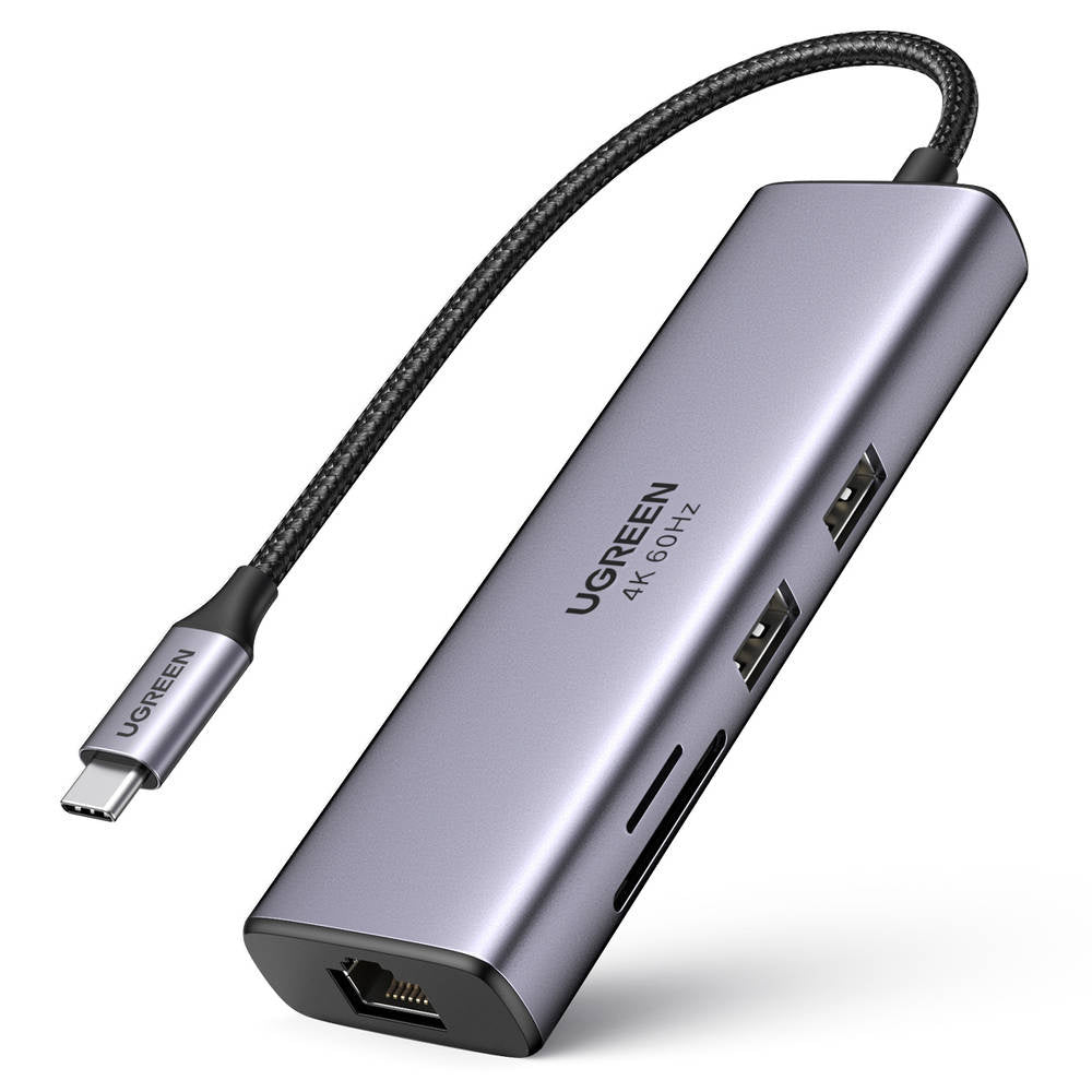 UGREEN 35888 7 In 1 USB-C Multifunction Type-C / HDMI / 3 USB / TF/ SD 4K Adapter 100W