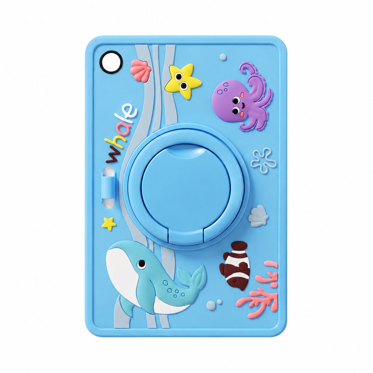 For Samsung Galaxy Tab A11 SM-X130 8.7" Kids Silicone Ring Case Sky Blue Ocean