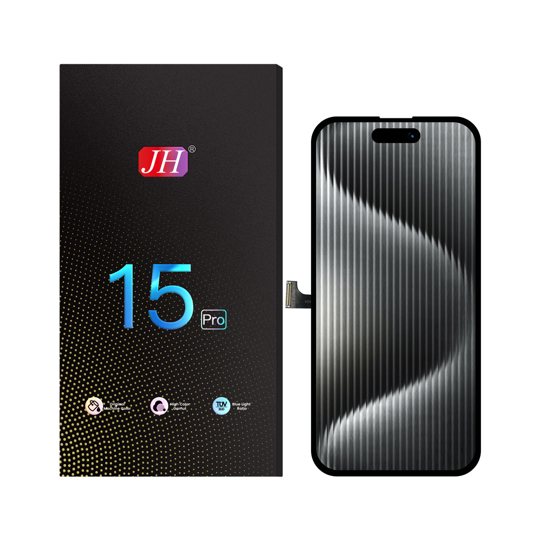 For Apple iPhone 15 Pro LCD Screen Replacement JH FHD - Black