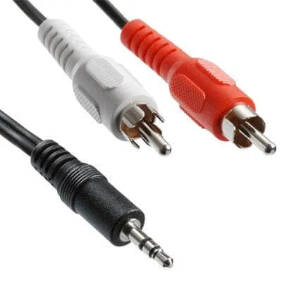 3.5mm Stereo Jack to 2 Twin RCA Phono Male Cable 5m