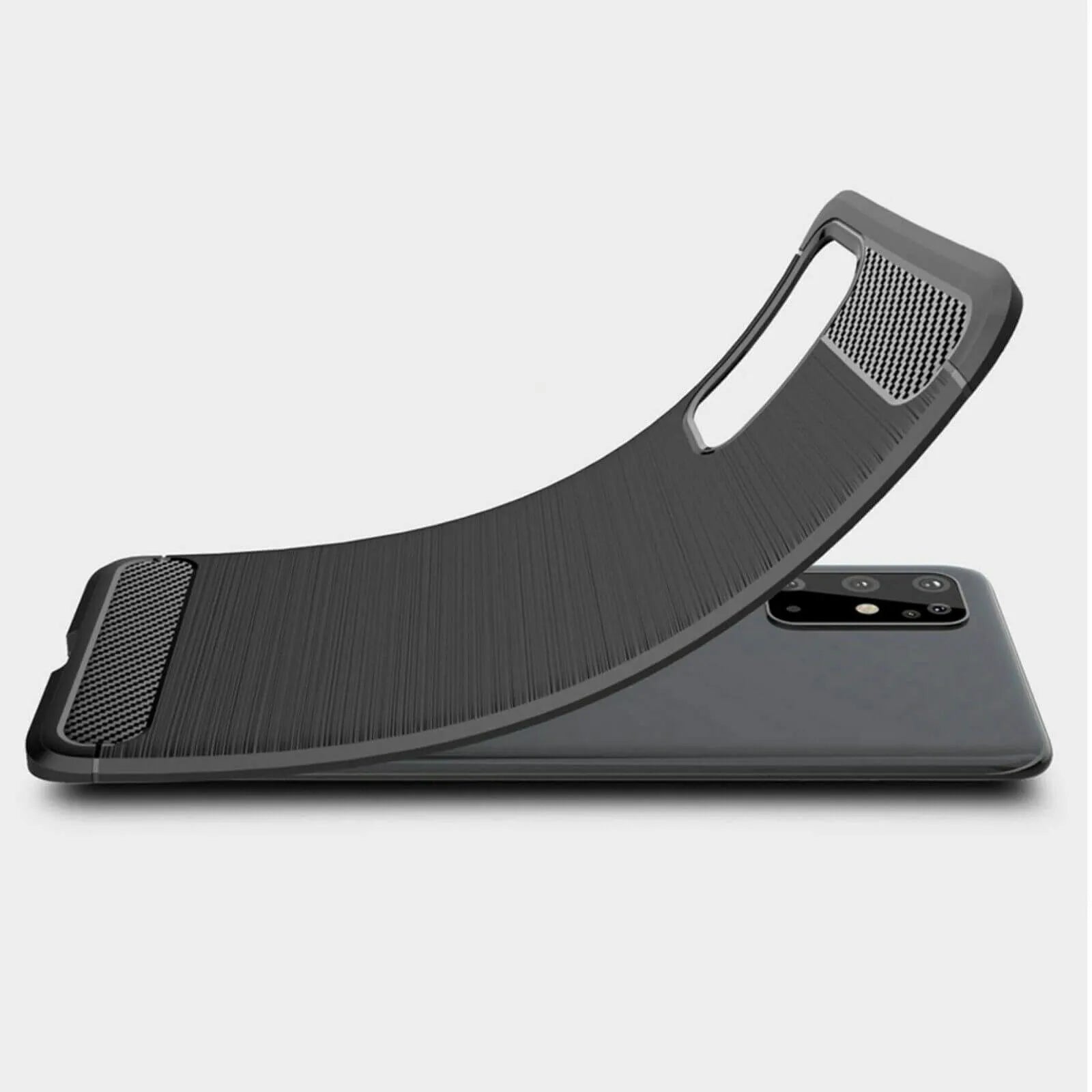 For Samsung Galaxy S20 Plus / S20 Plus 5G Carbon Fibre Design Case TPU Cover - Black