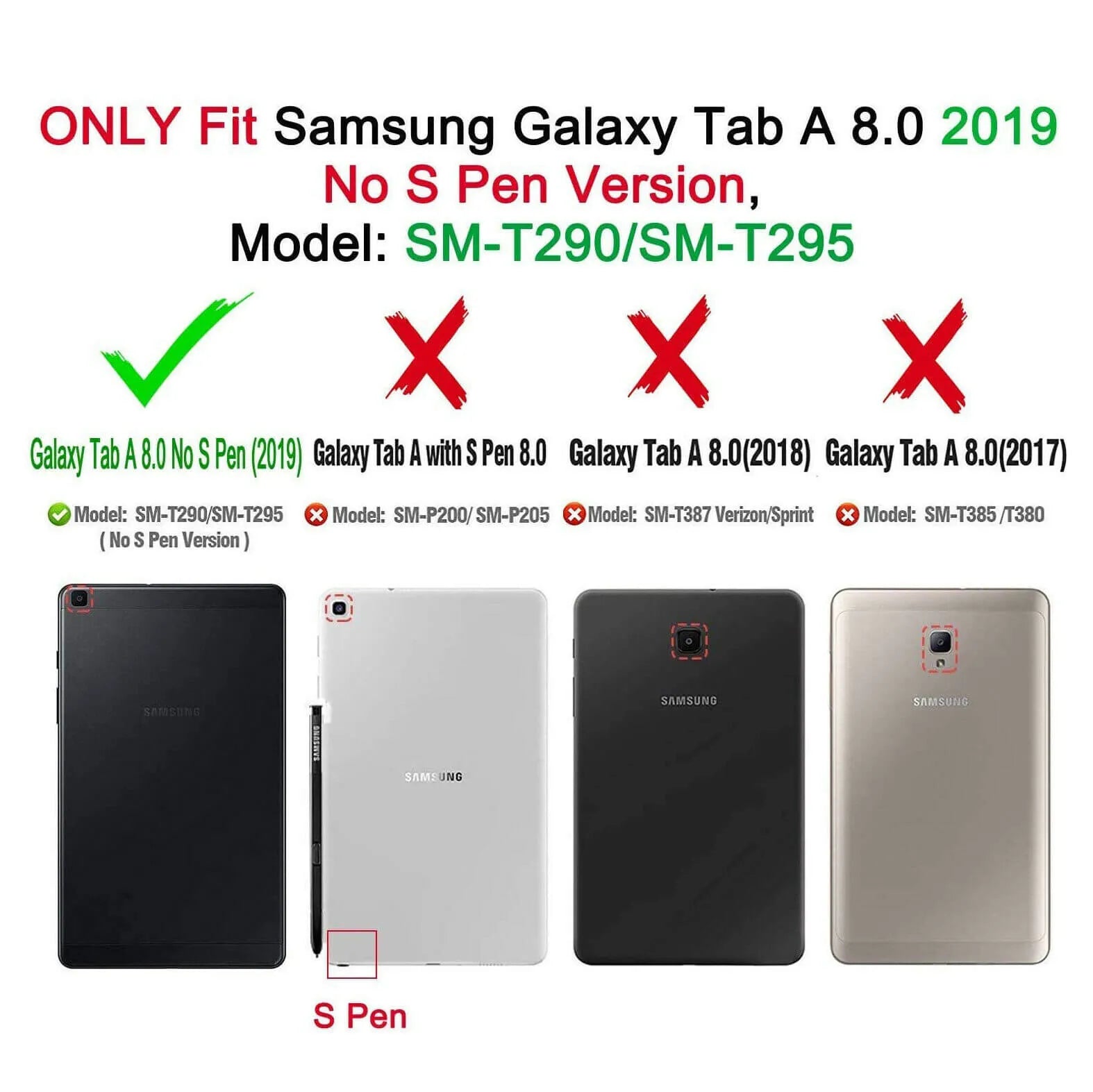 For Samsung Galaxy Tab A 8.0" 2019 Kids Case Shockproof Cover With Stand Blue