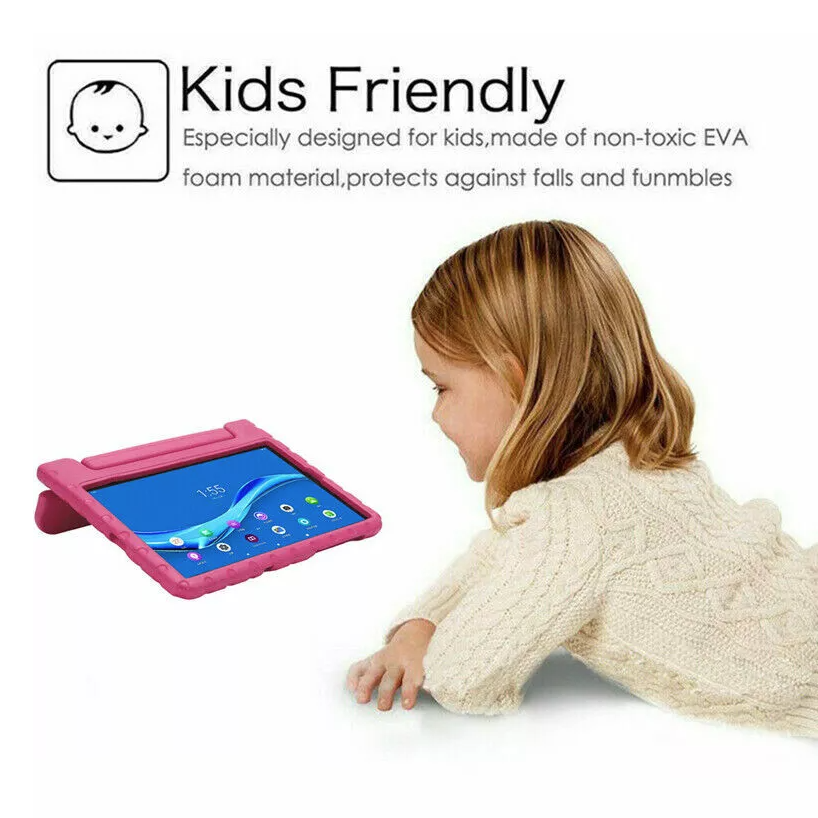 For Lenovo Tab M10 Plus 3rd Gen Kids Case Shockproof Cover With Stand - Pink-www.firsthelptech.ie