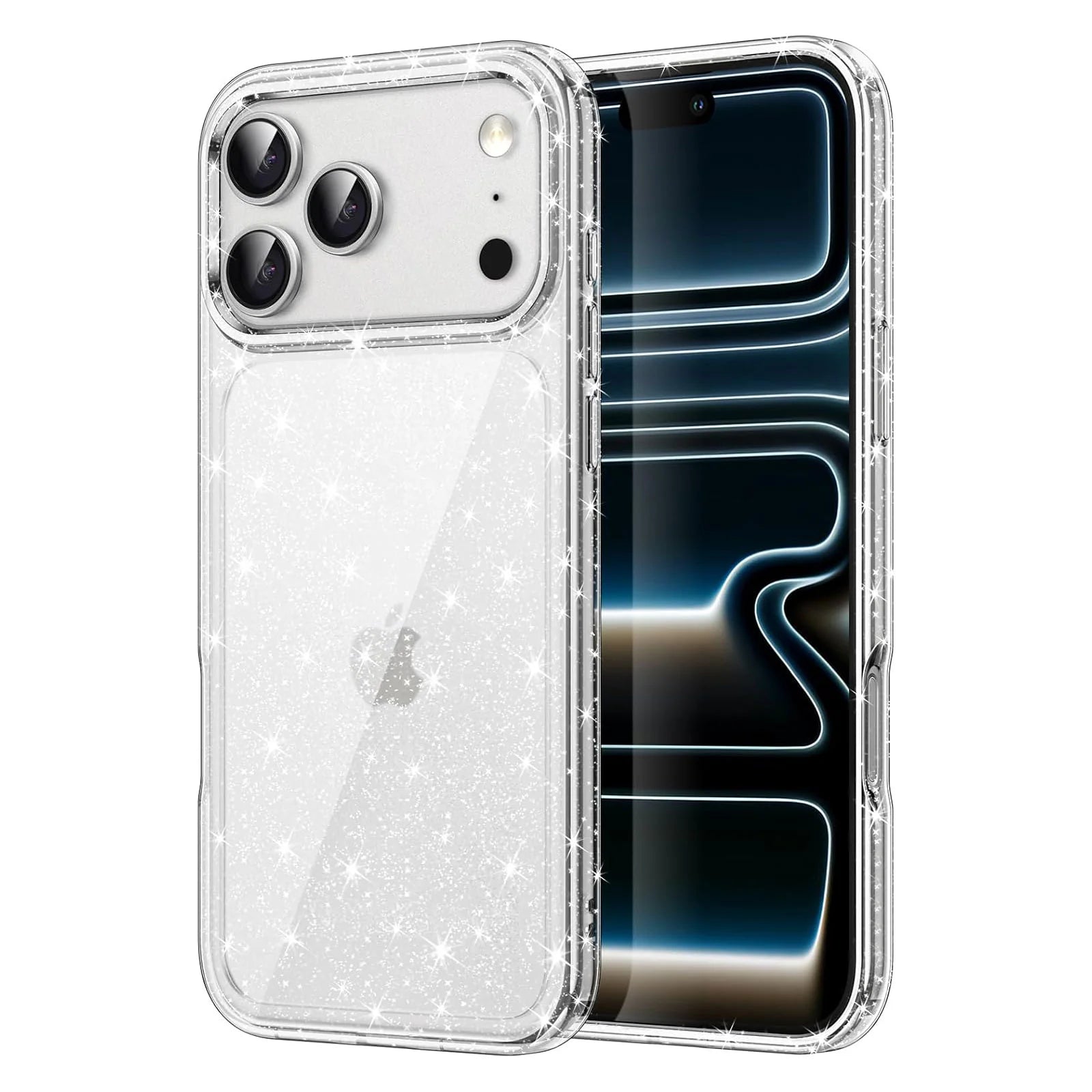 For Apple iPhone 17 Pro Terminator Axis Design Case Glitter Clear