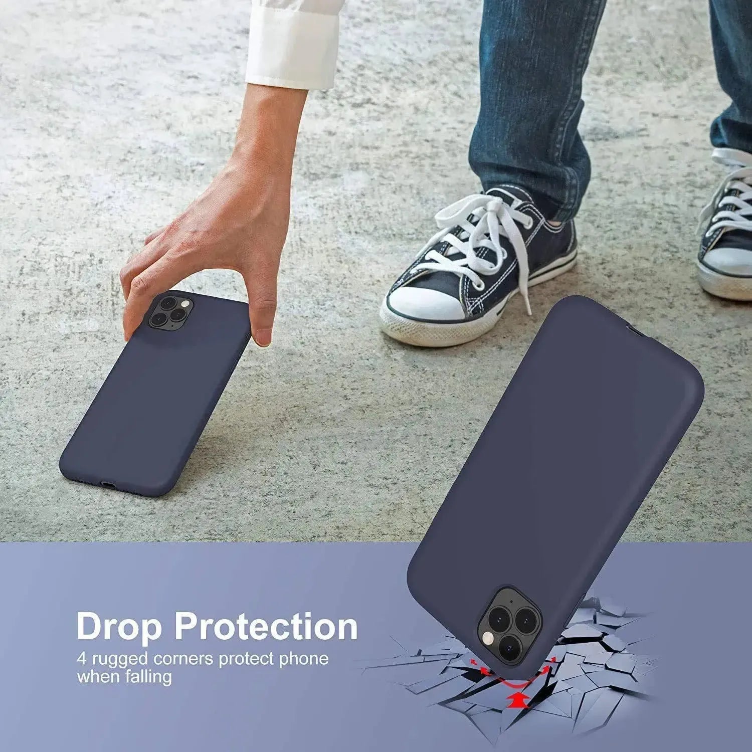 Liquid Silicone Case For Apple iPhone 11 Pro Luxury Thin Phone Cover Blue