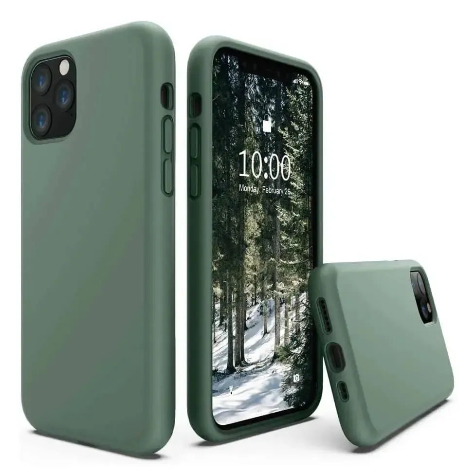 Liquid Silicone Case For Apple iPhone 11 Pro Luxury Thin Phone Cover Green