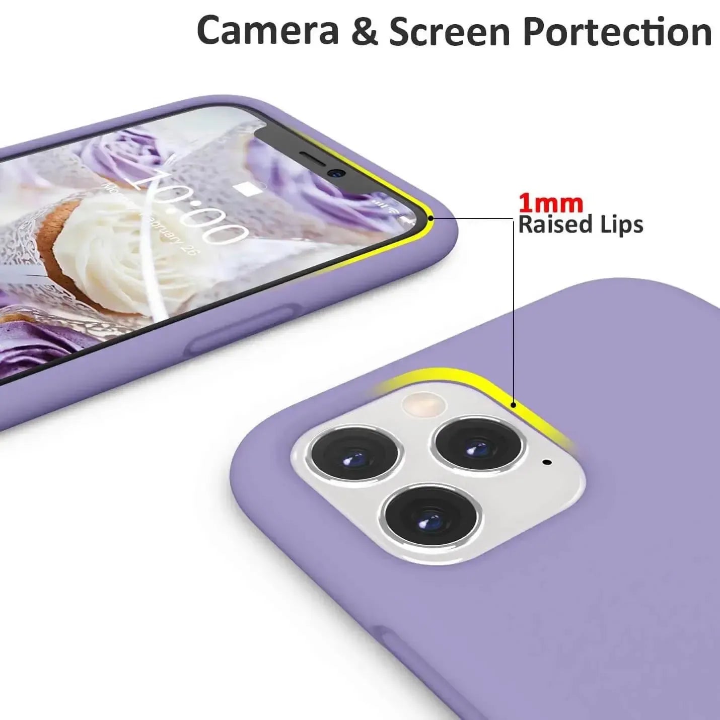 Liquid Silicone Case For Apple iPhone 11 Pro Luxury Thin Phone Cover Lilac Purple