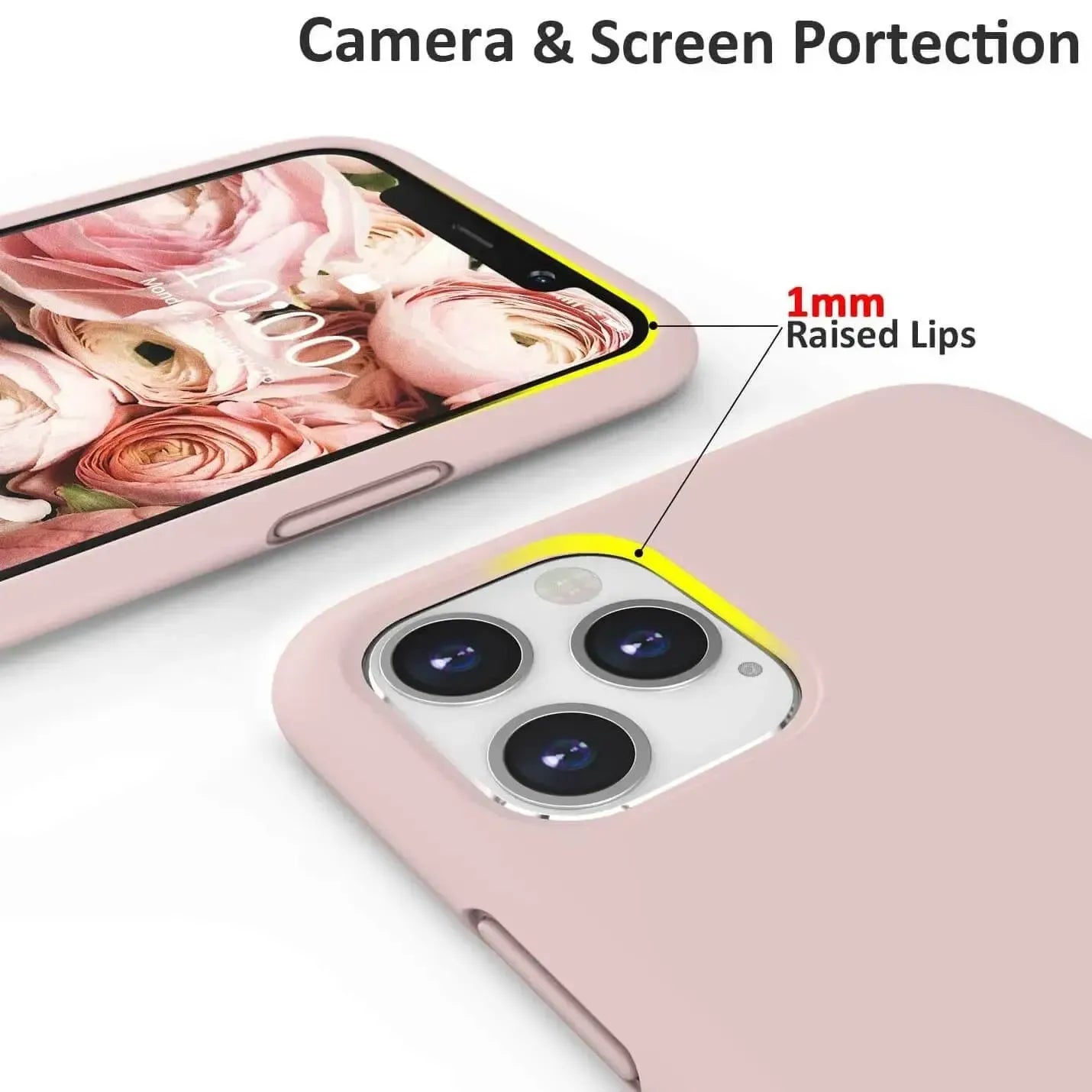 Liquid Silicone Case For Apple iPhone 11 Pro Luxury Thin Phone Cover Pink Sand