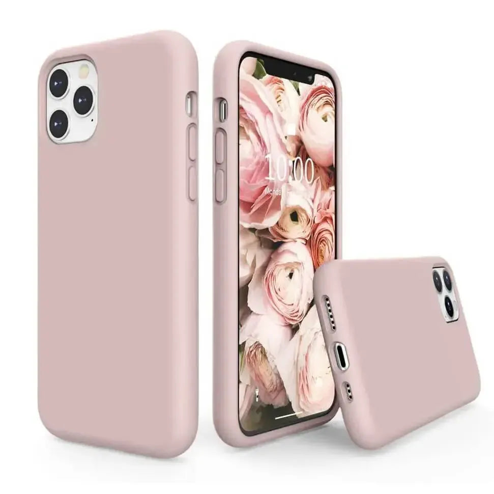 Liquid Silicone Case For Apple iPhone 11 Pro Luxury Thin Phone Cover Pink Sand
