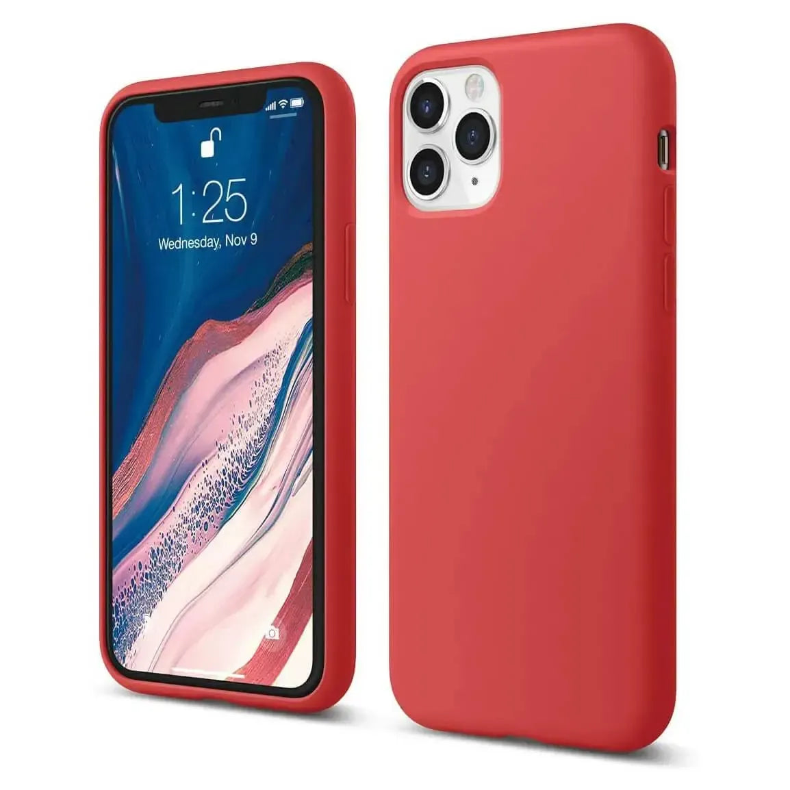 Liquid Silicone Case For Apple iPhone 11 Pro Luxury Thin Phone Cover Red