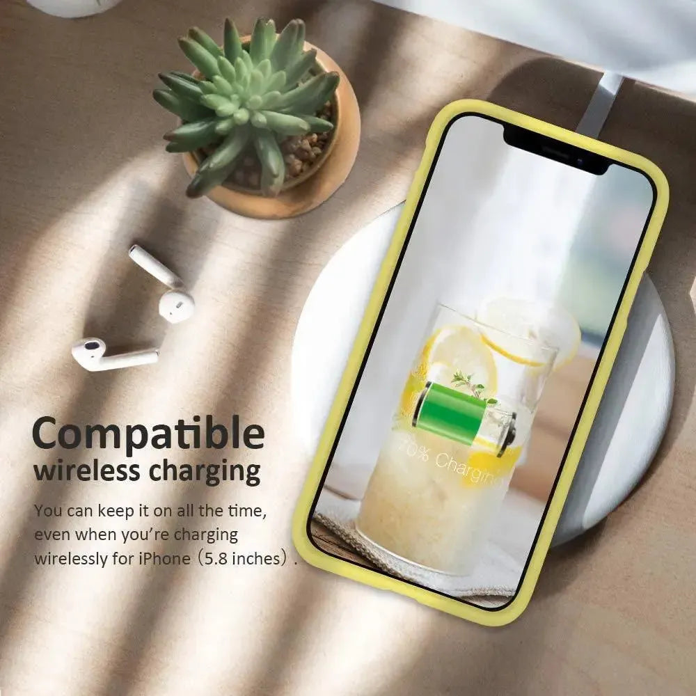 Liquid Silicone Case For Apple iPhone 11 Pro Luxury Thin Phone Cover Yellow