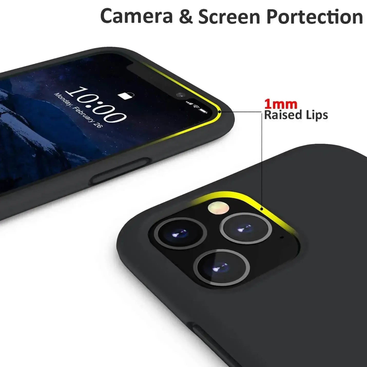 Liquid Silicone Case For Apple iPhone 11 Pro Max Luxury Thin Phone Cover Black