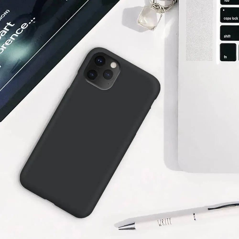 Liquid Silicone Case For Apple iPhone 11 Pro Max Luxury Thin Phone Cover Black
