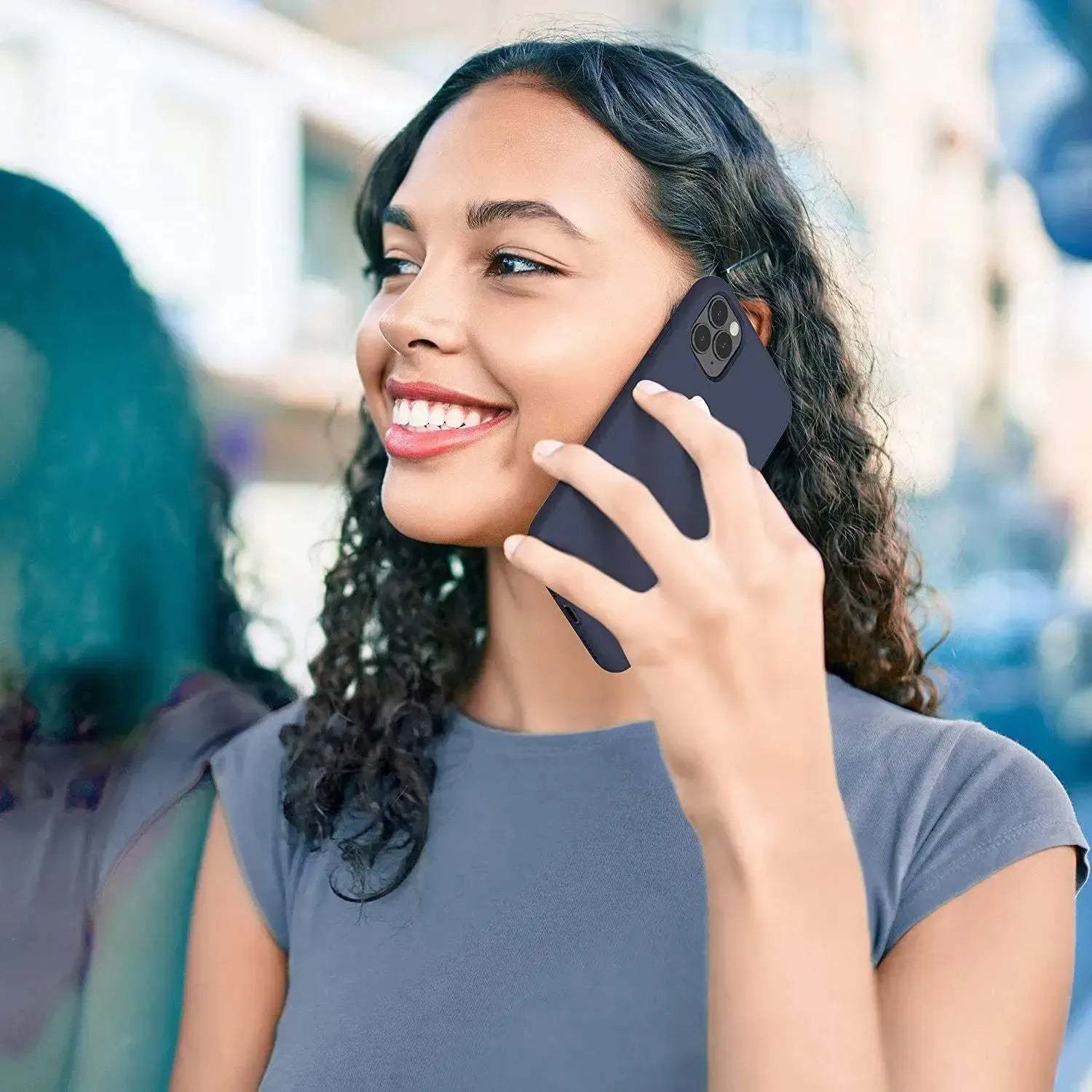 Liquid Silicone Case For Apple iPhone 11 Pro Max Luxury Thin Phone Cover Blue