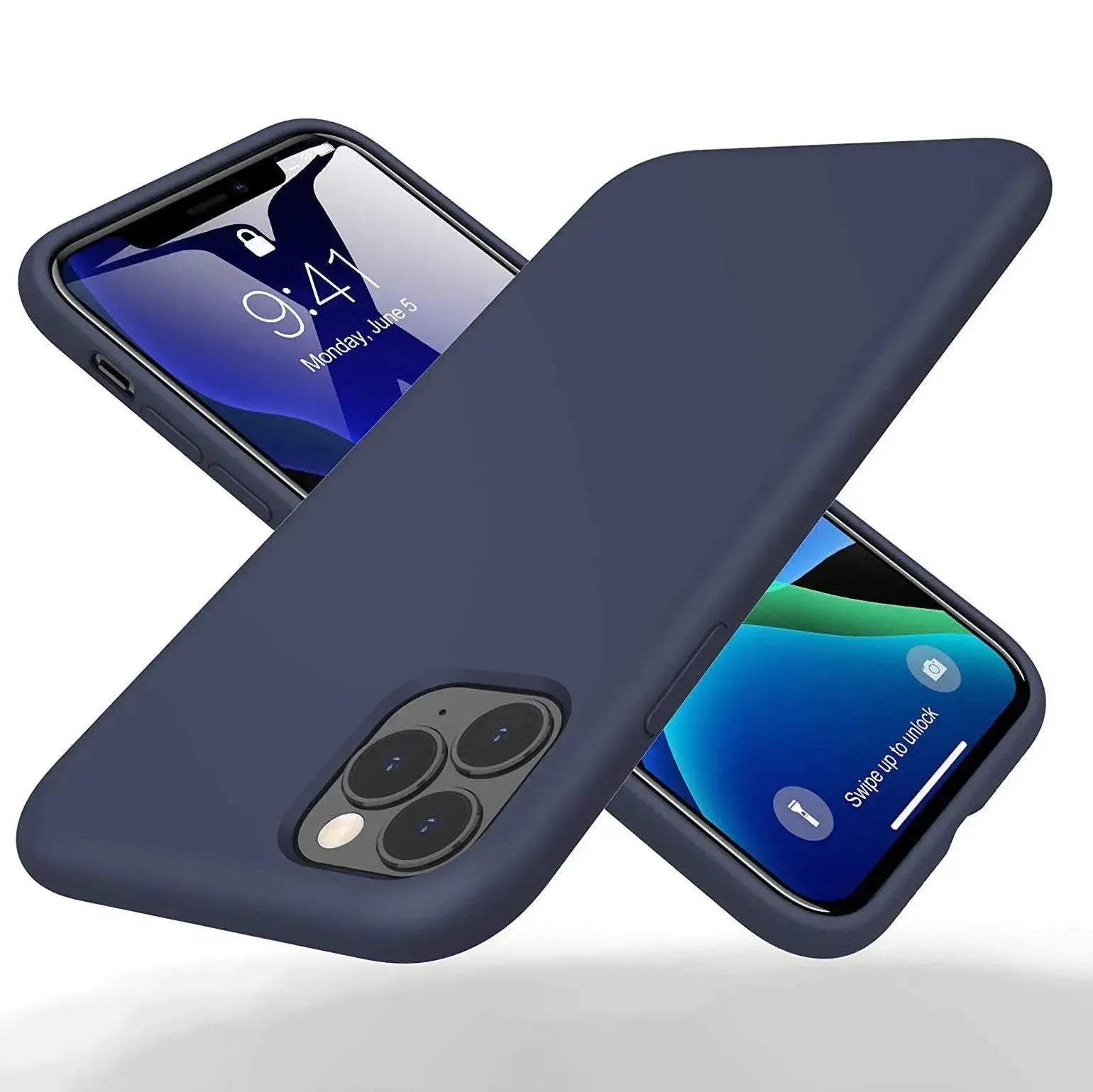 Liquid Silicone Case For Apple iPhone 11 Pro Max Luxury Thin Phone Cover Blue