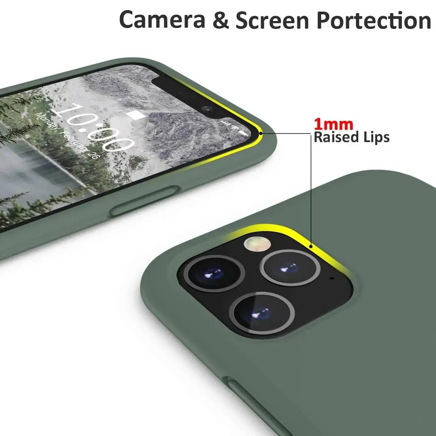 Liquid Silicone Case For Apple iPhone 11 Pro Max Luxury Thin Phone Cover Green