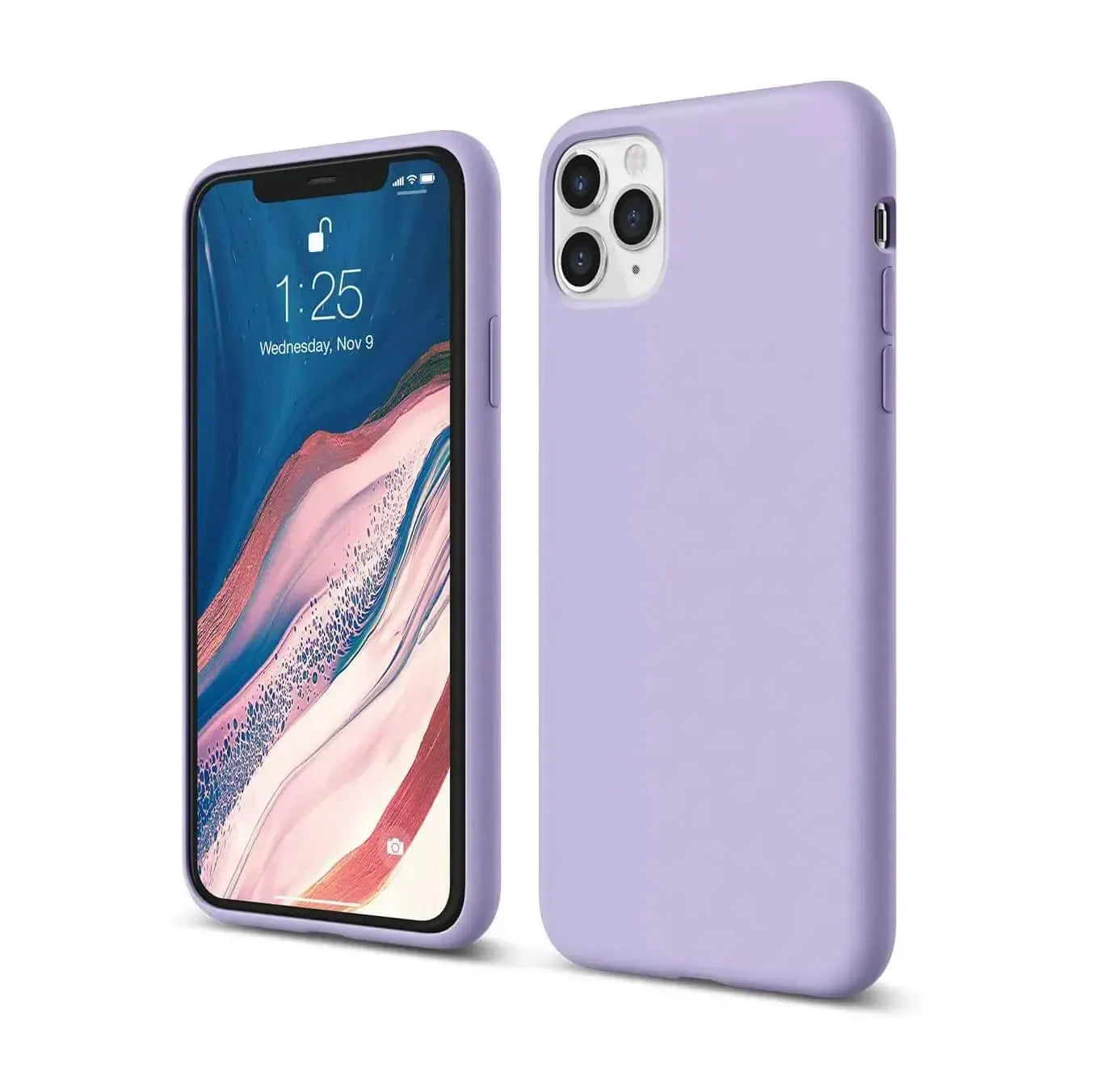 Liquid Silicone Case For Apple iPhone 11 Pro Max Luxury Thin Phone Cover Lilac Purple