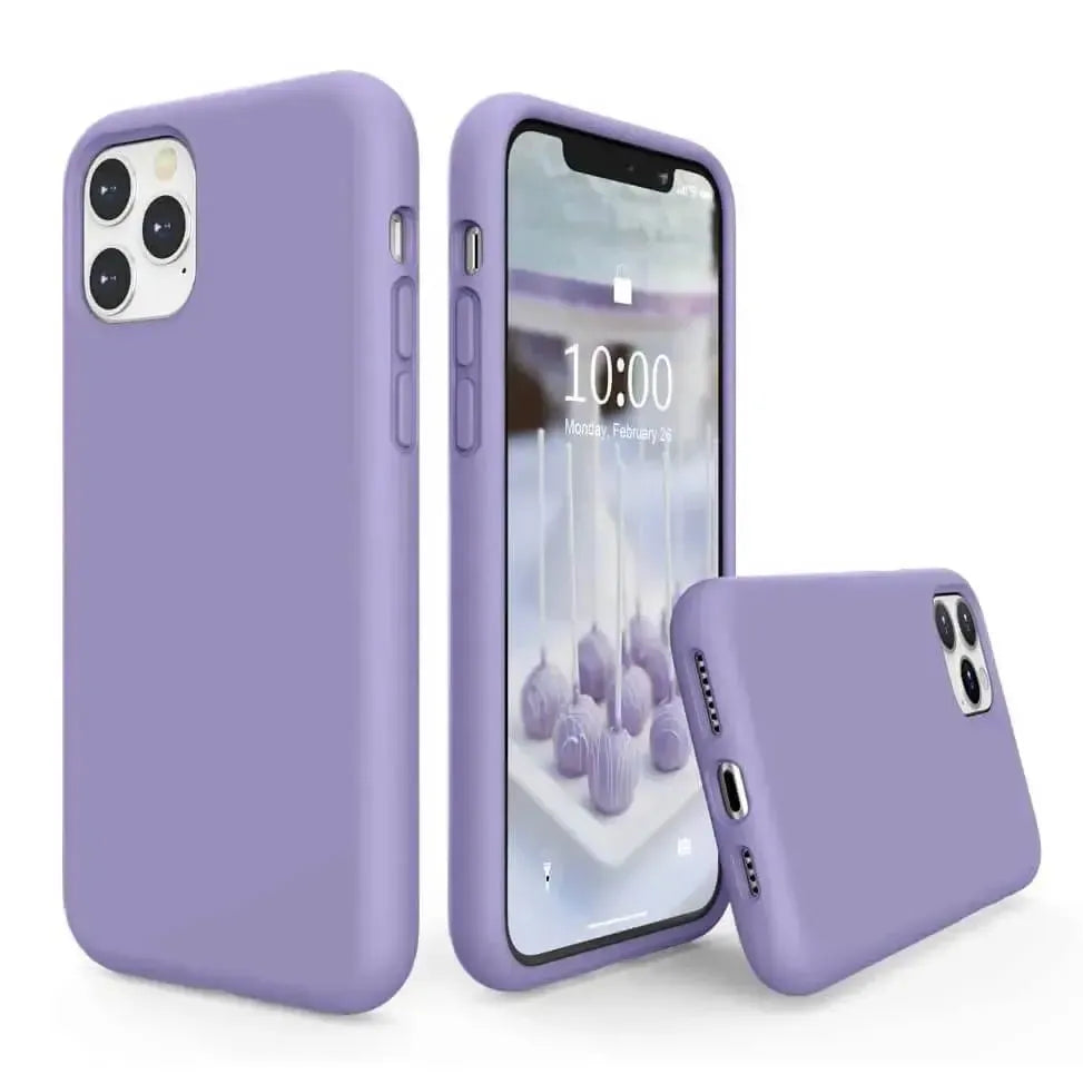 Liquid Silicone Case For Apple iPhone 11 Pro Max Luxury Thin Phone Cover Lilac Purple