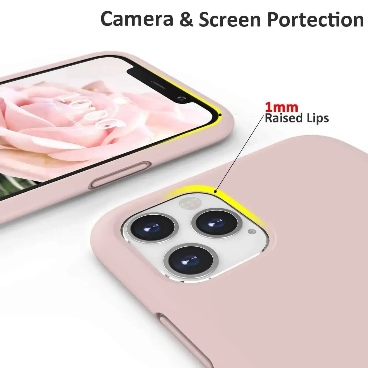 Liquid Silicone Case For Apple iPhone 11 Pro Max Luxury Thin Phone Cover Pink Sand
