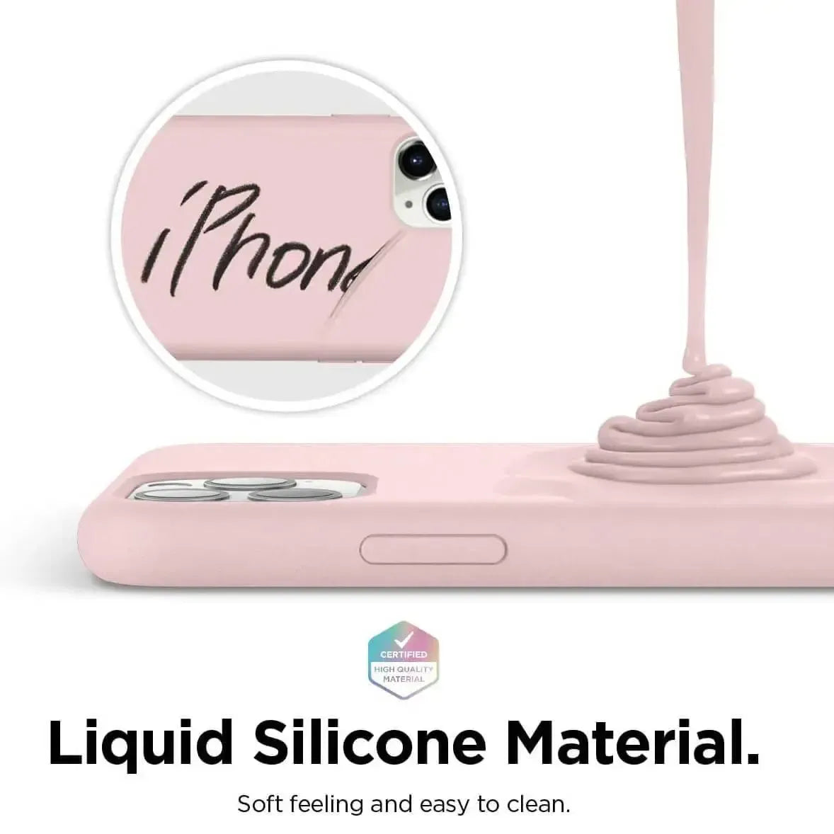 Liquid Silicone Case For Apple iPhone 11 Pro Max Luxury Thin Phone Cover Pink Sand