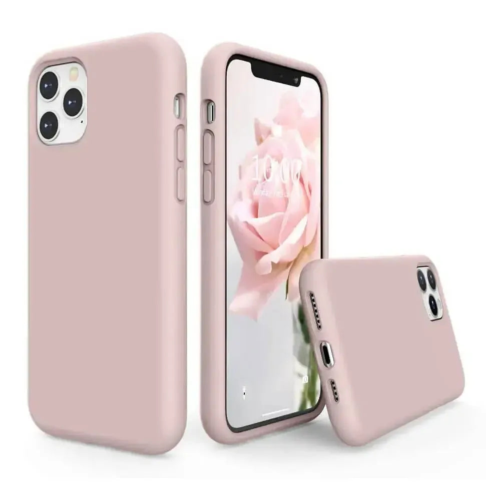 Liquid Silicone Case For Apple iPhone 11 Pro Max Luxury Thin Phone Cover Pink Sand