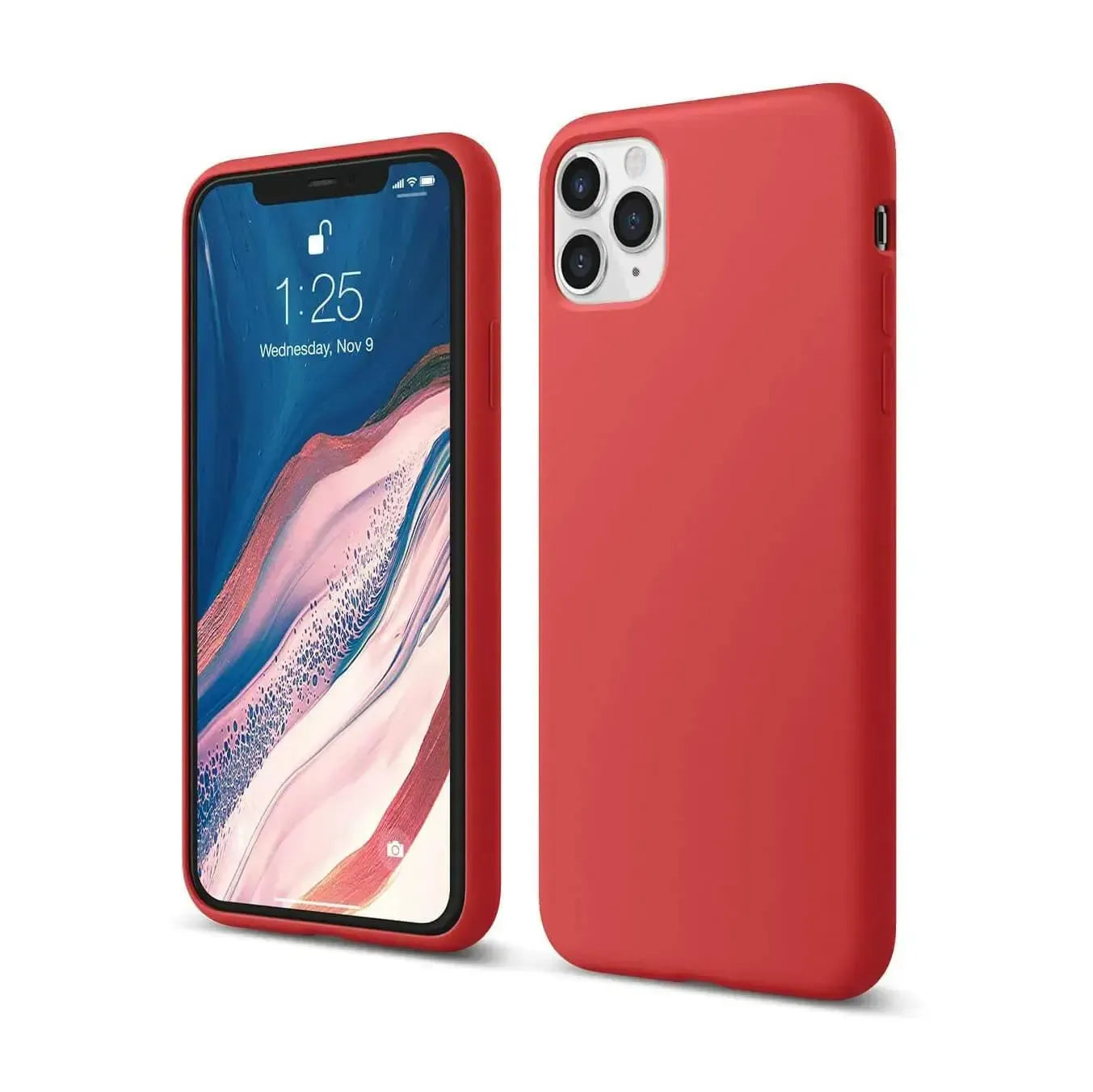 Liquid Silicone Case For Apple iPhone 11 Pro Max Luxury Thin Phone Cover Red