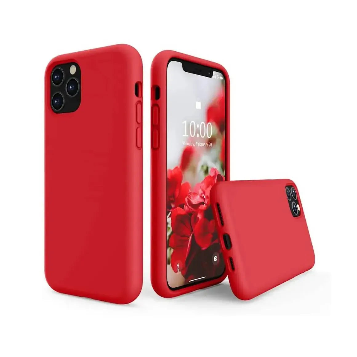 Liquid Silicone Case For Apple iPhone 11 Pro Max Luxury Thin Phone Cover Red