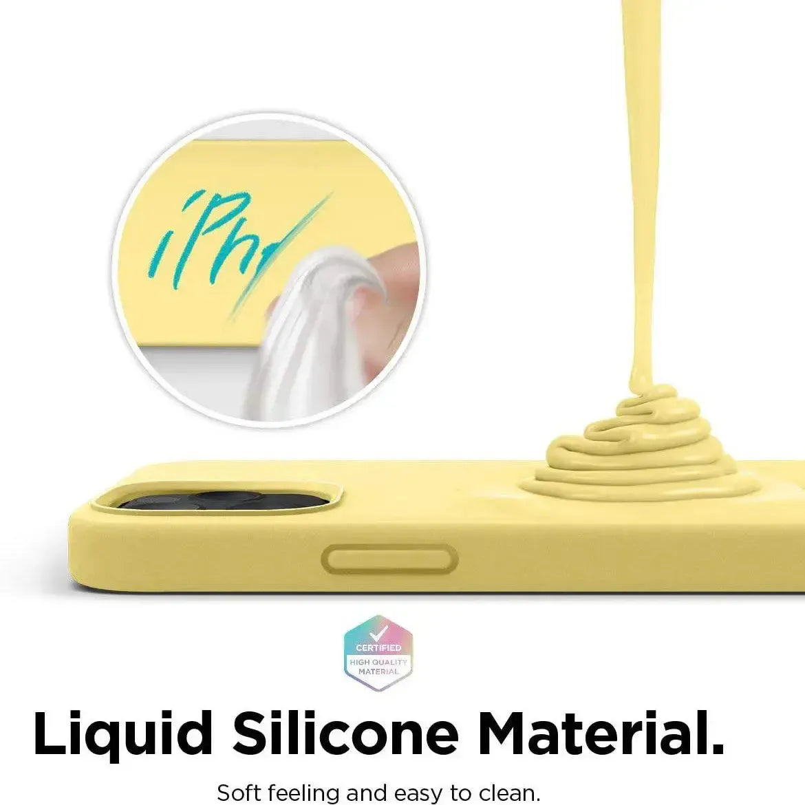 Liquid Silicone Case For Apple iPhone 12 / 12 Pro Luxury Thin Phone Cover Yellow