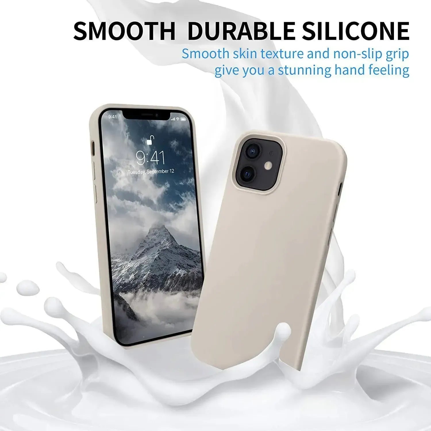 Liquid Silicone Case For Apple iPhone 12 Mini Luxury Thin Phone Cover Grey