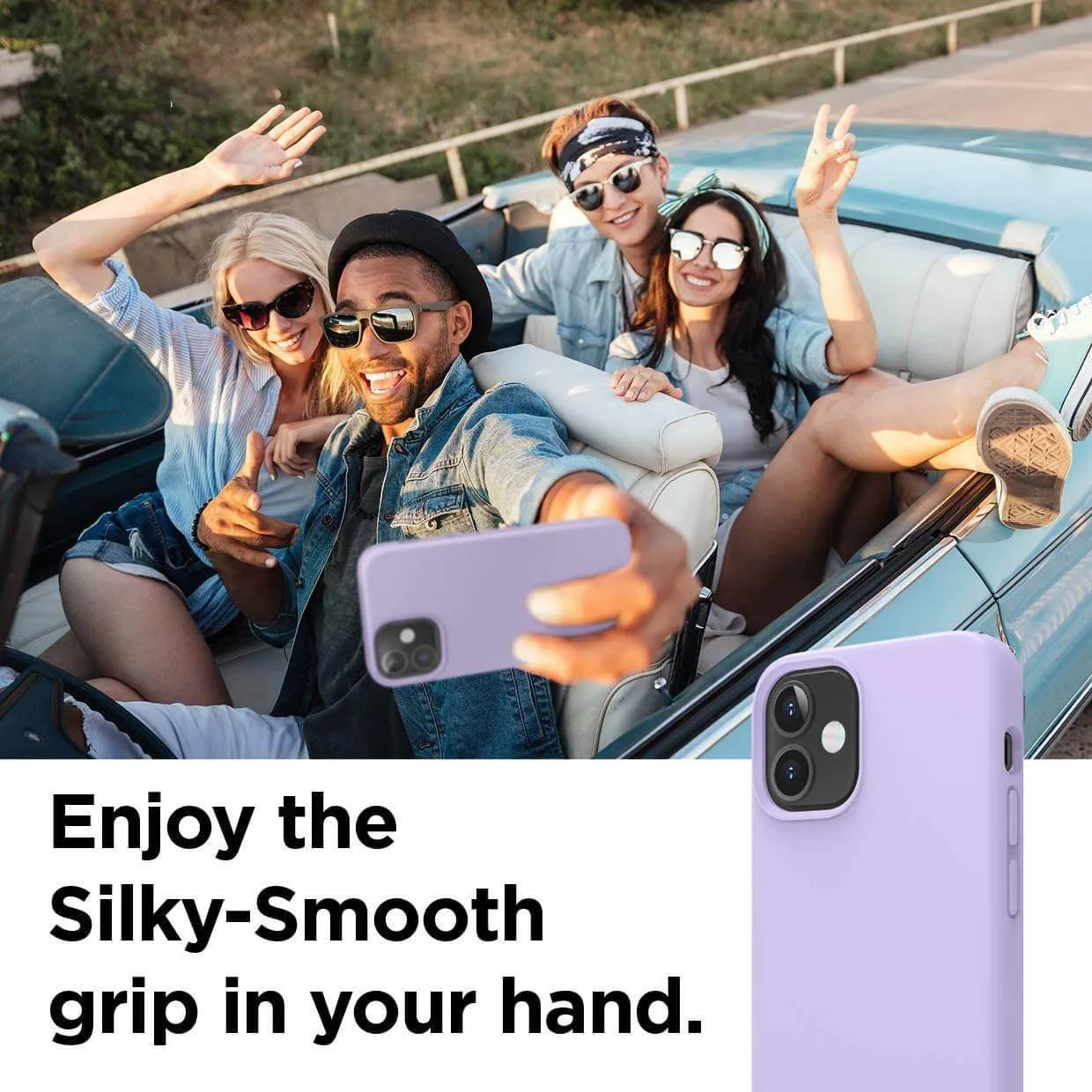 Liquid Silicone Case For Apple iPhone 12 Mini Luxury Thin Phone Cover Lilac Purple