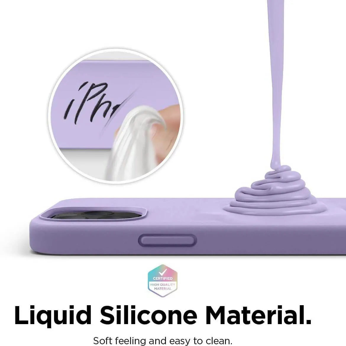 Liquid Silicone Case For Apple iPhone 12 Mini Luxury Thin Phone Cover Lilac Purple