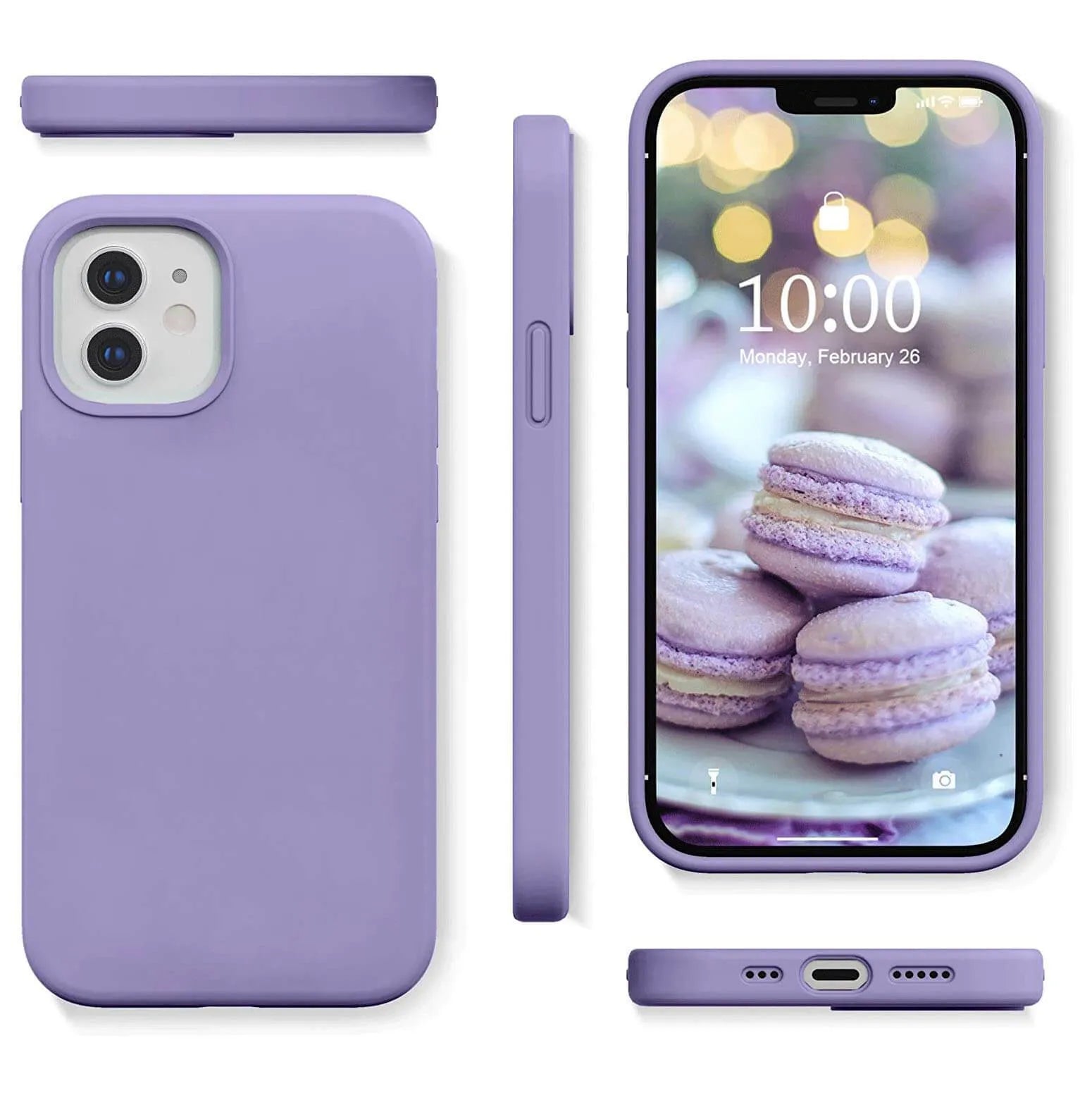 Liquid Silicone Case For Apple iPhone 12 Mini Luxury Thin Phone Cover Lilac Purple