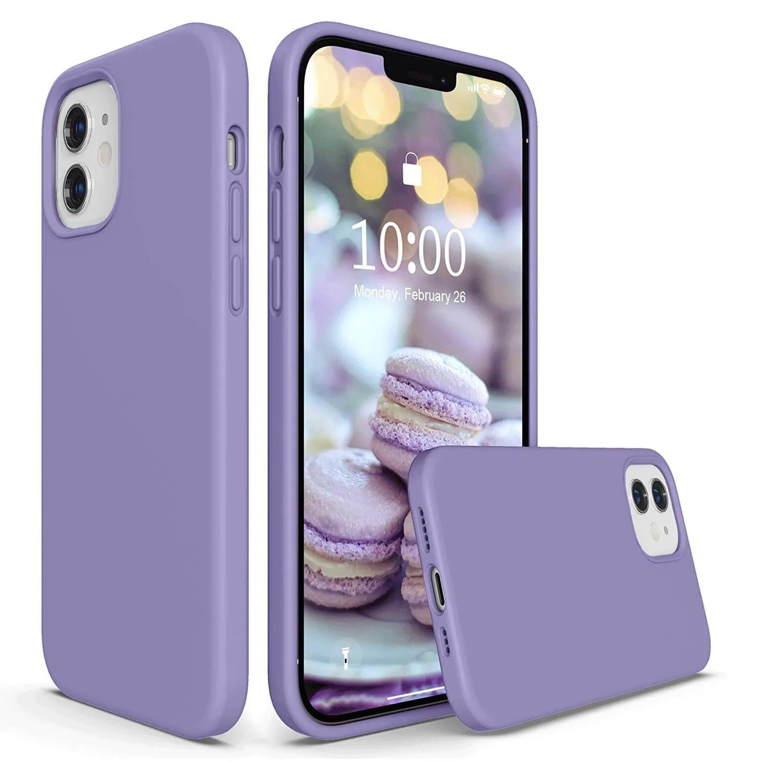 Liquid Silicone Case For Apple iPhone 12 Mini Luxury Thin Phone Cover Lilac Purple
