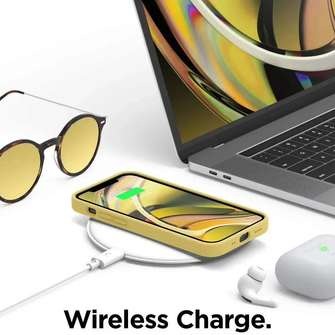 Liquid Silicone Case For Apple iPhone 12 Mini Luxury Thin Phone Cover Yellow