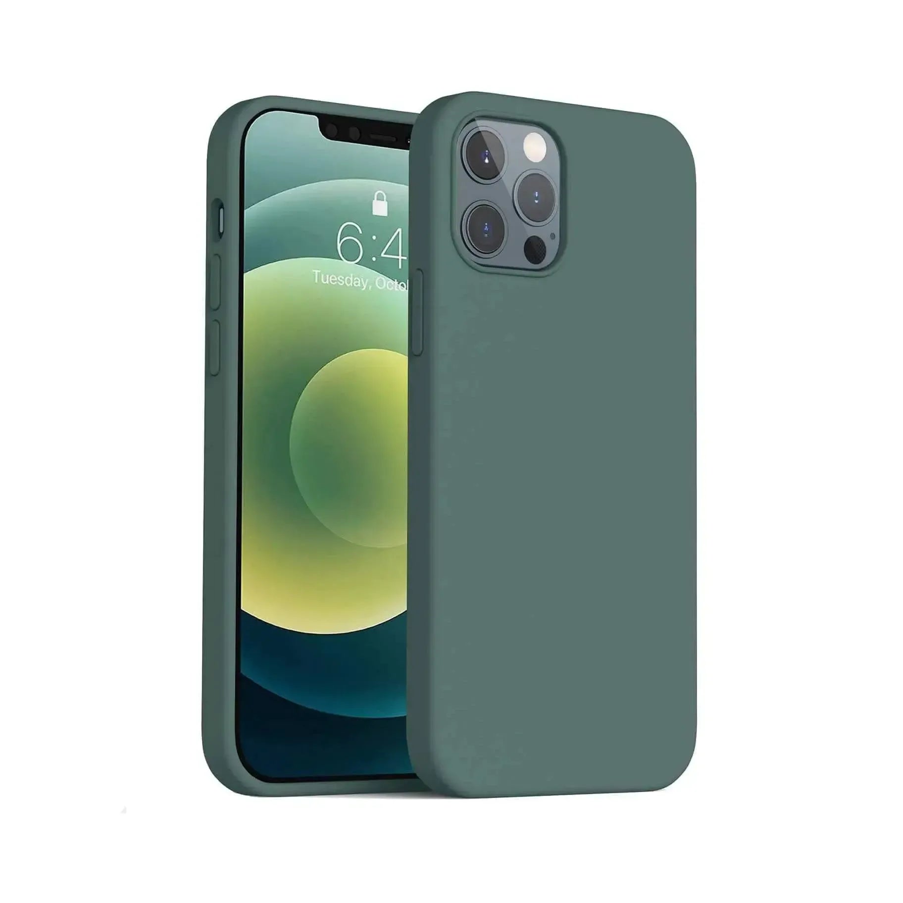 Liquid Silicone Case For Apple iPhone 12 Pro Max Luxury Thin Phone Cover Green