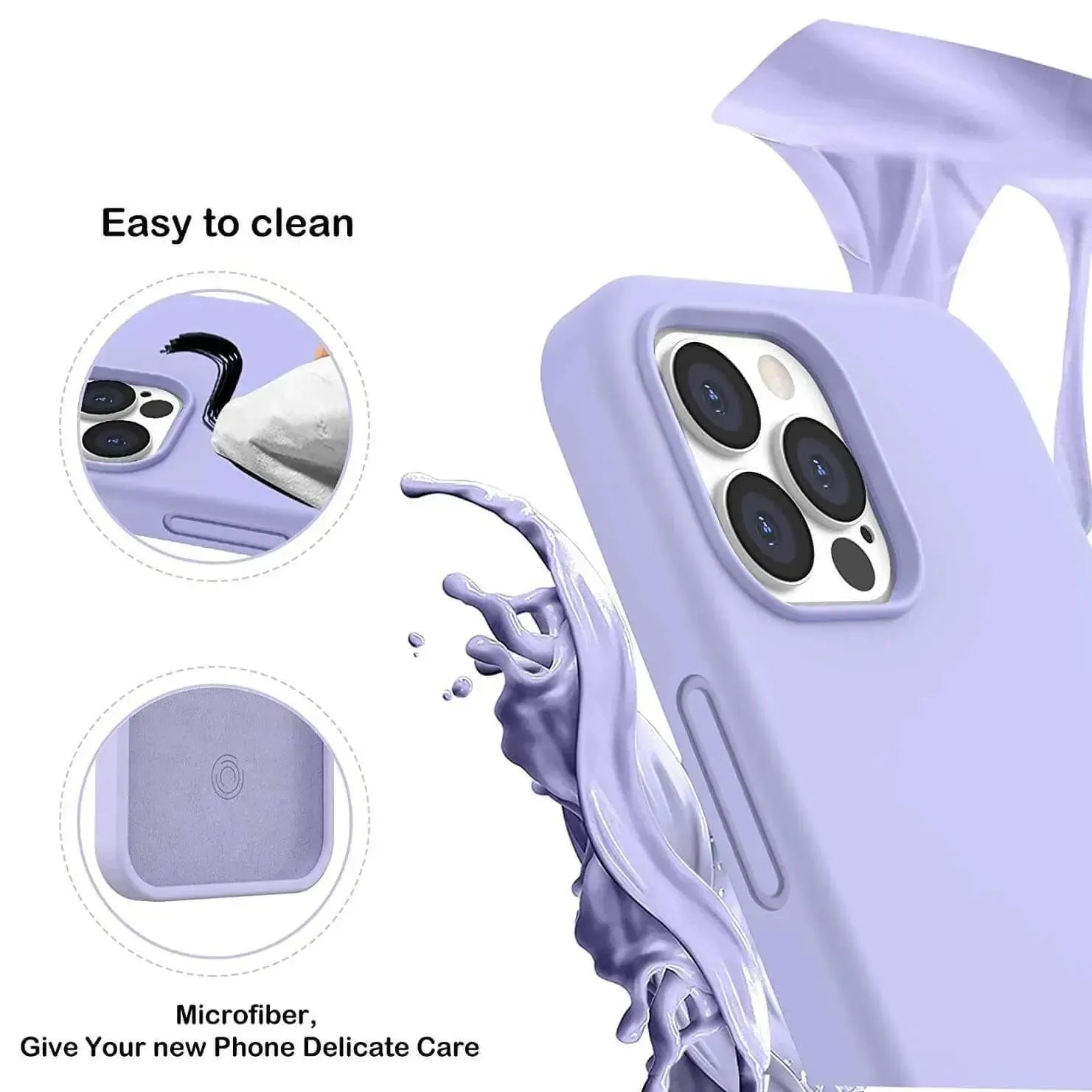 Liquid Silicone Case For Apple iPhone 12 Pro Max Luxury Thin Phone Cover Lilac Purple