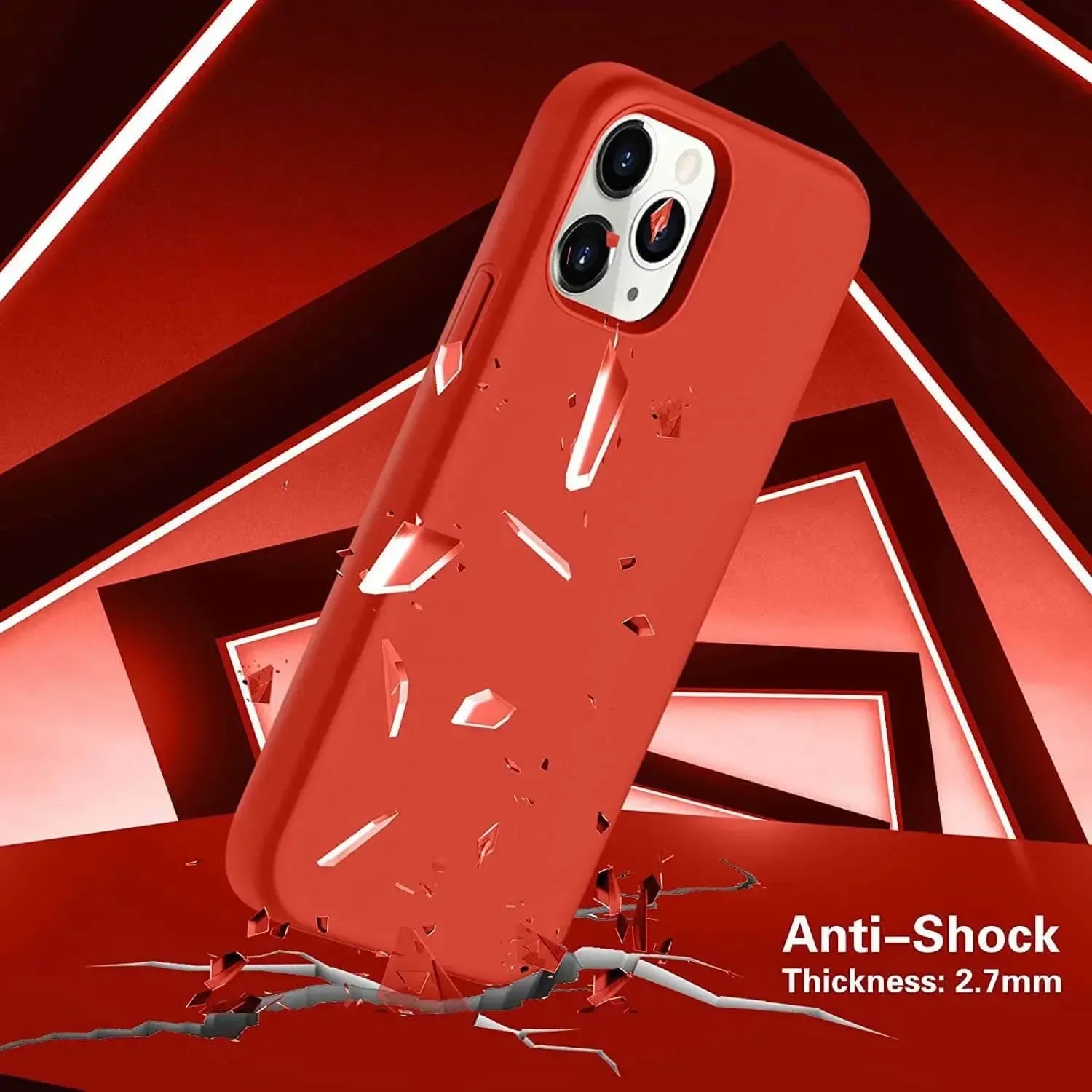 Liquid Silicone Case For Apple iPhone 12 Pro Max Luxury Thin Phone Cover Red