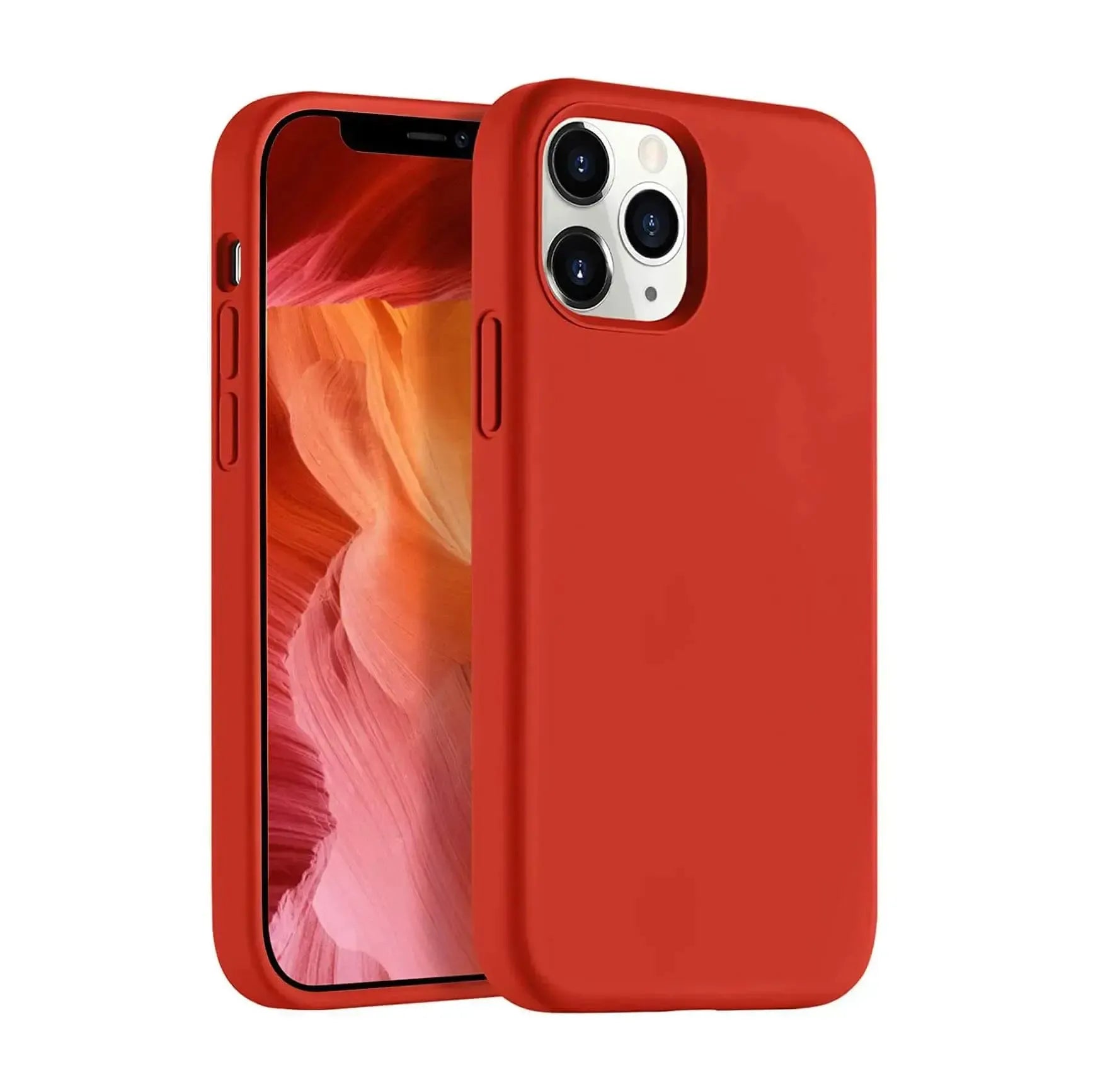 Liquid Silicone Case For Apple iPhone 12 Pro Max Luxury Thin Phone Cover Red